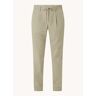 Boggi Milano Straight fit pantalon van travelstof met steekzakken - Beige