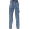 Co'Couture Benson high waist straight leg jeans met klepzakken - Indigo