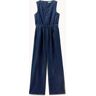 Benetton Loose fit jumpsuit van chambray met V-hals - Indigo