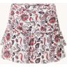 NIKKIE Baisha minirok in linnenblend met smockwerk en paisley dessin - Koraalrood