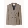 Reiss Ella double-breasted blazer in wolblend met pied-de-poule dessin en opgestikte zakken - Bruin