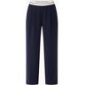 Reiss Abigail high waist wide fit pantalon met steekzakken - Donkerblauw