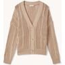 Reiss Tiffany grofgebreid vest met ingebreid patroon - Camel