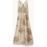 Reiss Anna midi jurk van linnen met print - Creme