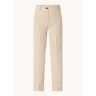 Modström Gale high waist straight fit pantalon met steekzakken en persplooi - Beige