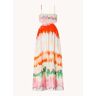 MAAJI Natasha maxi jurk met tie-dye dessin en smockwerk - Lichtroze
