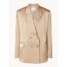 Dante 6 Sevigny double-breasted blazer van satijn - Zand