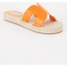 Steve Madden Cheer Up slipper met leren details - Oranje