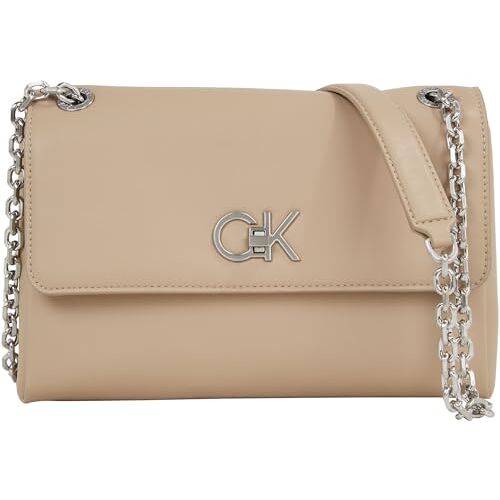 Calvin Dames RE-Lock EW Conv Crossbody Crossovers, zilver nerts, grijs, Zilveren Mink