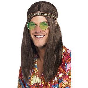 28358 Smiffys Heren hippie set, hoofdband, zonnebril en halsketting, één maat,