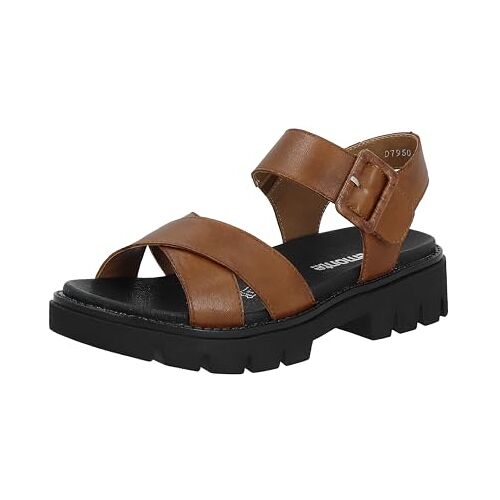 Remonte Dames D7950 sandalen met hak, muskaat/25, 38 EU, nootmuskaat 25, 38 EU