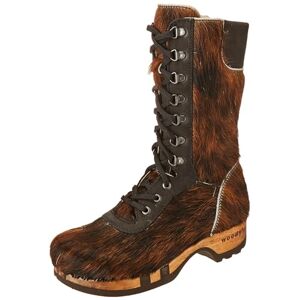 Woody Ramona halflange laarzen voor dames, Natuurlijke vacht, 40 EU