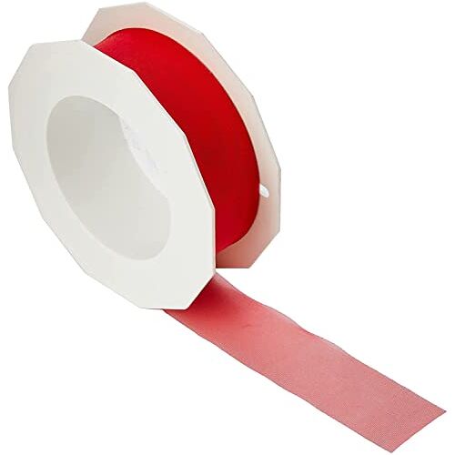 Onbekend Organzaband Sheer rood 25 mm x 25 m op de rol   Cadeaulint Sheer rood   lint rood   lint organza rood   Organza lint 25 mm rood