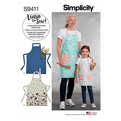 Simplicity SS9411A ONGEDEFINEERDE Schorten voor kinderen en missen, S-L