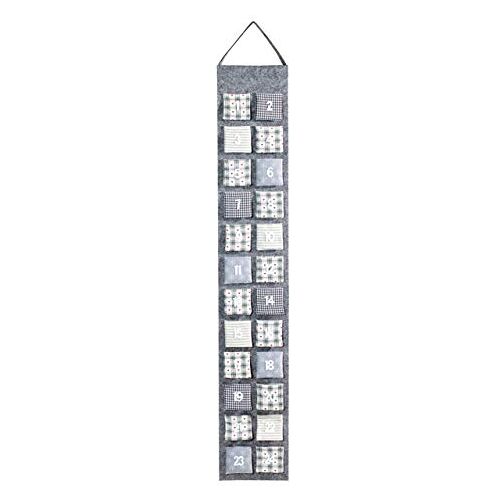 HEITMANN DECO adventskalender om op te hangen en zelf te vullen vilten adventskalender grijs, beige, wit