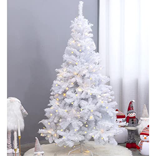 Uten Kerstboom Witte Kunstmatige 5ft 1.5 m, 450 tips Xmas Pine Tree Vakantie Decoratie met Massief Metalen Benen 12m 240 LED verlichting Indoor Outdoor