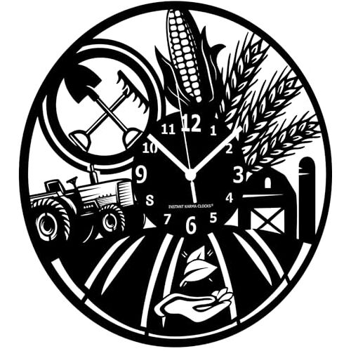 Instant Karma Clocks Wandklok   Boerderij   Boer   Tractor   Boerderij   Boerderij   Cultivator   Cadeau-idee