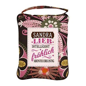 History & Heraldry Design Top Lady tas: Sandra/boodschappentas, strandtas, sporttas, bloemenpatroon/veelzijdig, praktisch, gepersonaliseerd met naam en spreuk