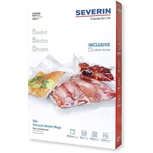 Severin ZB 3625 Vacuümzakken voordeelpakket, voor folie-lasapparaten en vacuümverpakker, 50 stuks in verschillende maten