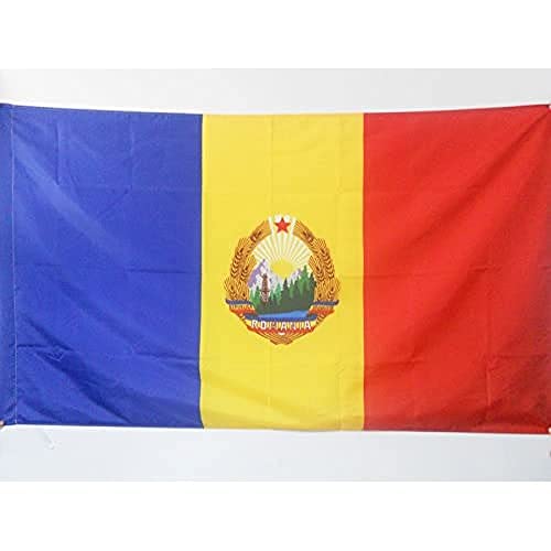AZ FLAG Socialistische Republiek Roemenië 1947-1989 Vlag 90x60 cm voor een paal Roemeense Volksrepubliek vlaggen 60 x 90 cm Banier 2x3 ft met gat