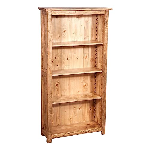 Biscottini Boekenkast van massief hout, 68 x 25 x 130 cm, boekenkast, bibliotheek, Made in Italy, boekenkast voor de kamer, grote boekenkast met planken