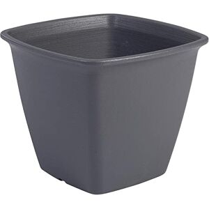 Iris Ohyama , Plant Pot, vierkante plantenbak met waterafvoer/behoudsysteem, voor tuinieren Square Plant Pot 300, Grijs