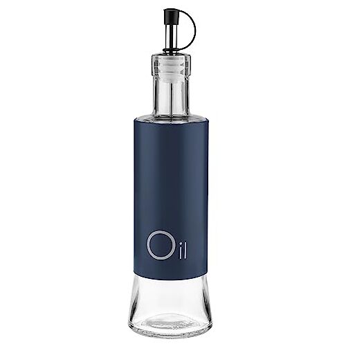 GALICJA Azijn- en oliedispenser – oliefles met schenktuit – olijfoliedispenser – olie- en azijndispenser – doseerder voor flessen – azijnoliefles – azijnoliefles – 320 ml – marineblauw