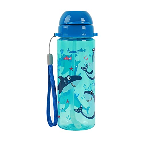 IDRINK ® 400 ml drinkfles kinderen met rietje (Shark)