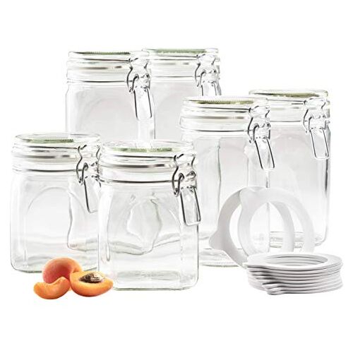 MÄSER Gothika Set voorraadpotten met deksel, glas, 750 ml 1,45 l