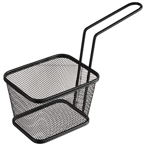 APS 40627 Serveerfrituurmand SNACKHOLDER, snackmand, roestvrij staal, 13 x 10,5 x 9 cm, zwart