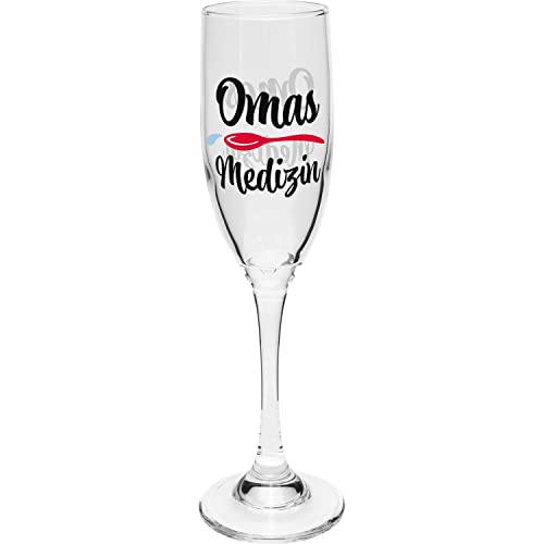 GRUSS & CO 47824 champagneglas met spreuk oma's geneeskunde, glas, 20 cl