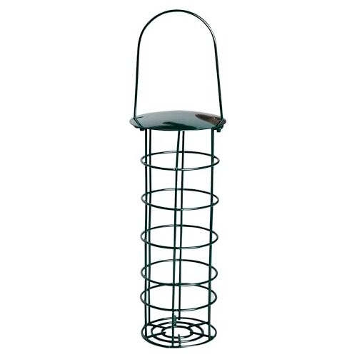 dobar ® Metalen voederzuil voor mezenknoedels hangend knoedelhouder voor wilde vogels Ø 7 x 22 cm groen