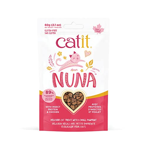 catit Nuna Treats, lekkernijen voor katten op basis van insecteneiwitten, insecteneiwitten en kippenvlees, 60 g