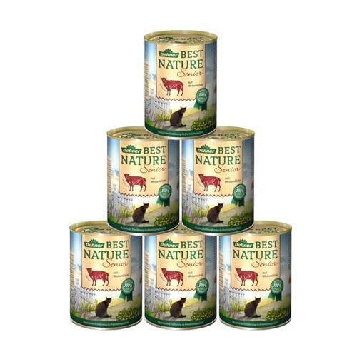 Dehner Best Nature kattenvoer senior, lam en tarwezemen, 6 x 400 g (2,4 kg)