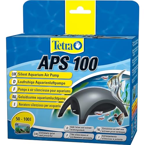 Tetra APS 100 Aquarium luchtpomp Stille membraanpomp voor Aquaria van 50-100 L, Zwart