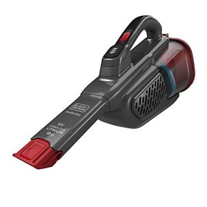 Black & Decker Lithium Dustbuster BHHV315B met Cyclonic Action, 12 V accu-handstofzuiger met uittrekbare kierenzuiger en laadstation, zakloze, snoerloze stofzuiger, lange zuigmond, titanium/rood