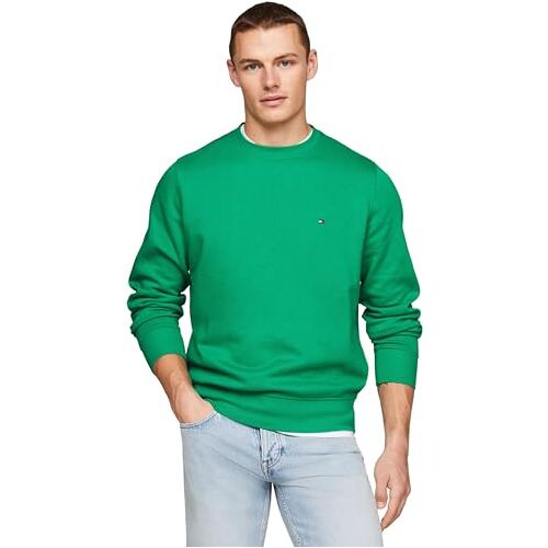 Tommy Hilfiger Heren VLAG LOGO SWEATSHIRT Olympisch Groen XS, Olympisch Groen, XS