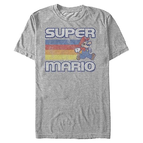 Nintendo Super Mario Running Retro Stripe T-shirt voor heren grijs 3XL