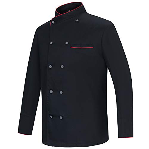 MISEMIYA Chef Chef Jassen Uniformen Keukens Uniformen Koks Chef Uniformen Ref.842B S, Zwart