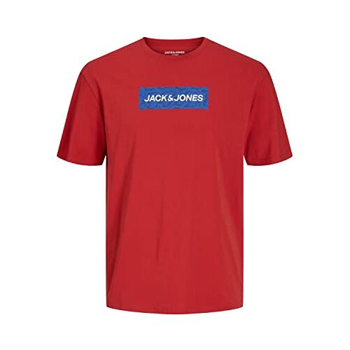 JACK & JONES Heren JCONAVIGATOR Logo Tee SS Crew Neck T-shirt, pompeian rood, L, Pompeian Red, L