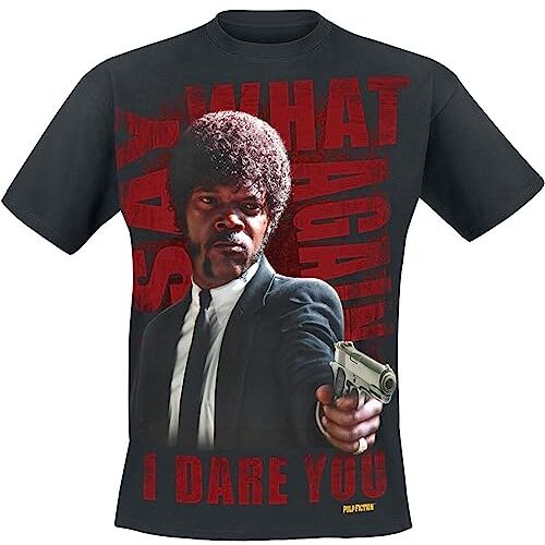 Spiral Pulp Fiction Say What Again T-shirt zwart L 100% katoen Fan merch, Film