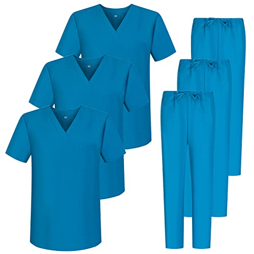 MISEMIYA Set van 3 gezondheidsnormen unisex medische gezondheidsnormen 3-817-8312, turquoise 68, M