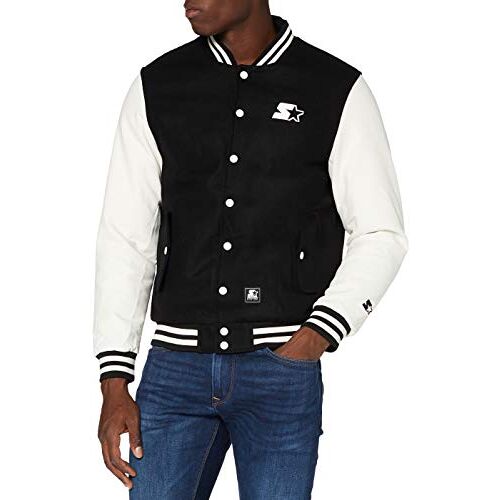 STARTER BLACK LABEL College Jacket College-jas voor heren, zwart/wit, L