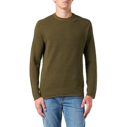 Only & Sons ONSNIGUEL 12 Stripe Crew Knit, Winter Moss/Stripes: zwart, S