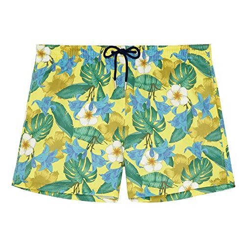 JANSON Tropicana boardshorts, tropische print, gele bodem, 2XL, Tropische print, geel, XXL