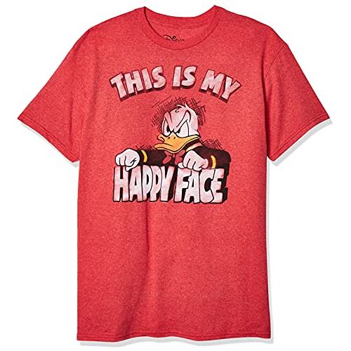 Disney Donald Duck T-shirt voor heren Donald Duck T-shirt voor heren (Pack van 1), Rode Heather, L