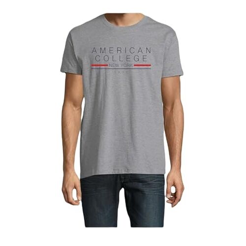 AMERICAN COLLEGE USA American College T-Shirt MELL Grey Maat M, Mell Grey, M
