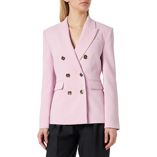 Pinko Dames Granaat Crêpe Stretch jas met metalen knoop blazer, N98_orchideeënrook, 36, N98_orchideeënrook, 30