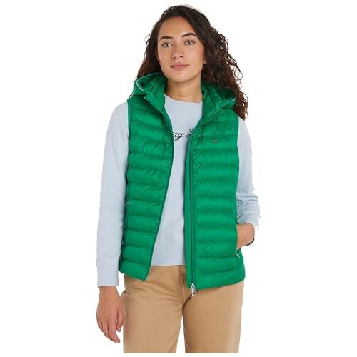 Tommy Hilfiger Dames LW PADDED GLOBAL STRIPE VEST Olympisch Groen L, Olympisch Groen, L