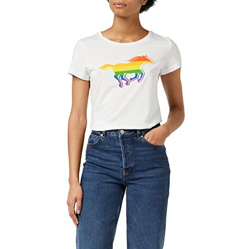 MUSTANG Dames Style Alexia C Print T-shirt, Algemeen Wit 2045, S, Algemeen Wit 2045, S